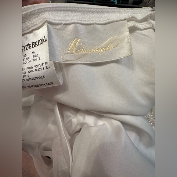 David’s‎ Bridal White with Pearls Flower Girl Dress Size 10 - Picture 5 of 8